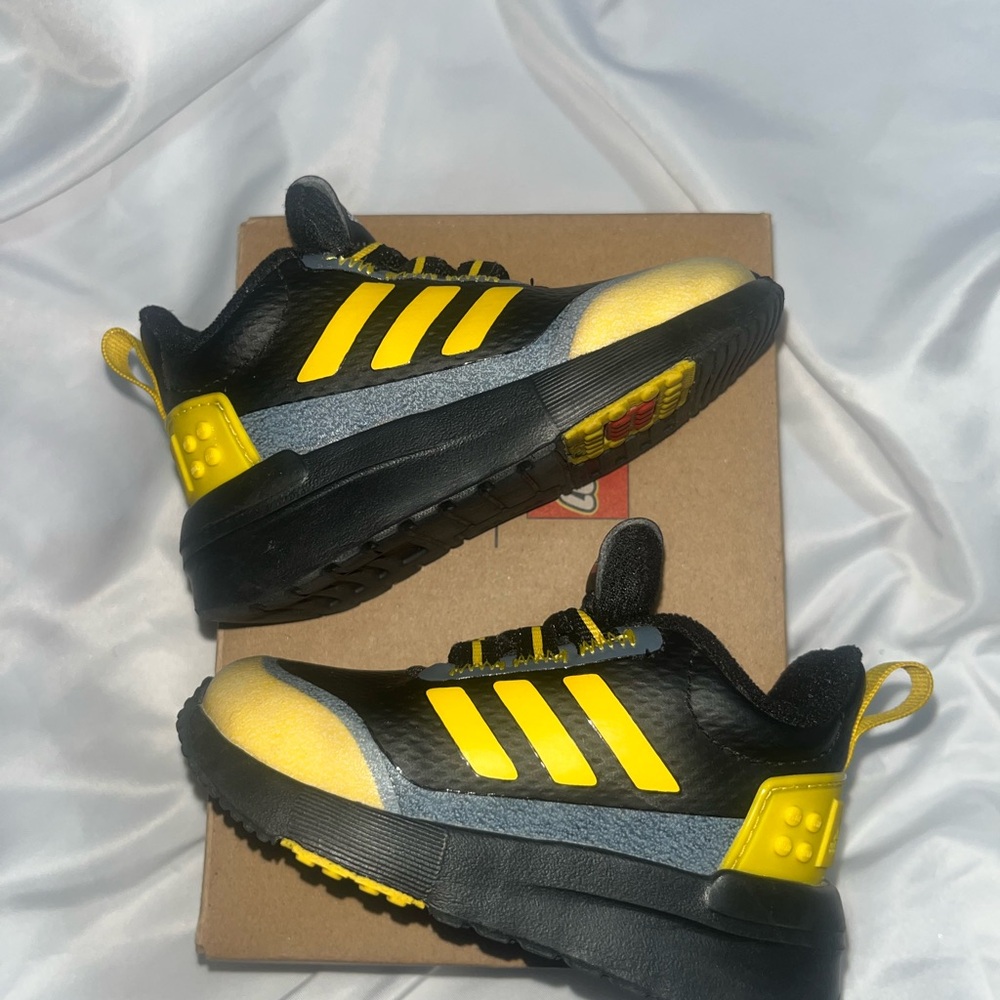 SHOES ONLY! LEGO Adidas Kids' Black and Yellow Sneakers 5k